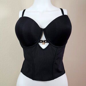 Honey Birdette Everyday Smooths Black Bustier Corset Top Size 38DDD/F